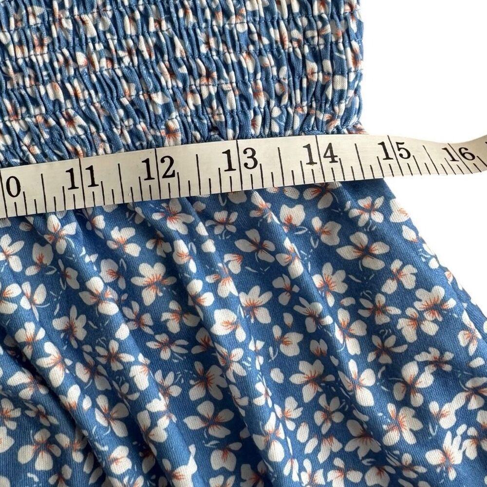 Caracilia Romper Shorts Pockets Sz Medium 97% Polyester 3% Elastane Blue Floral - Picture 8 of 8